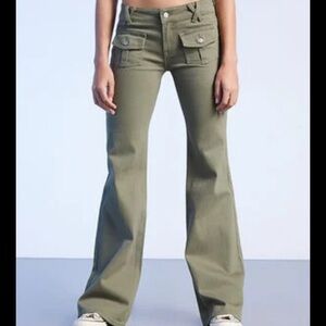 PacSun Olive Green Denim Pants flare